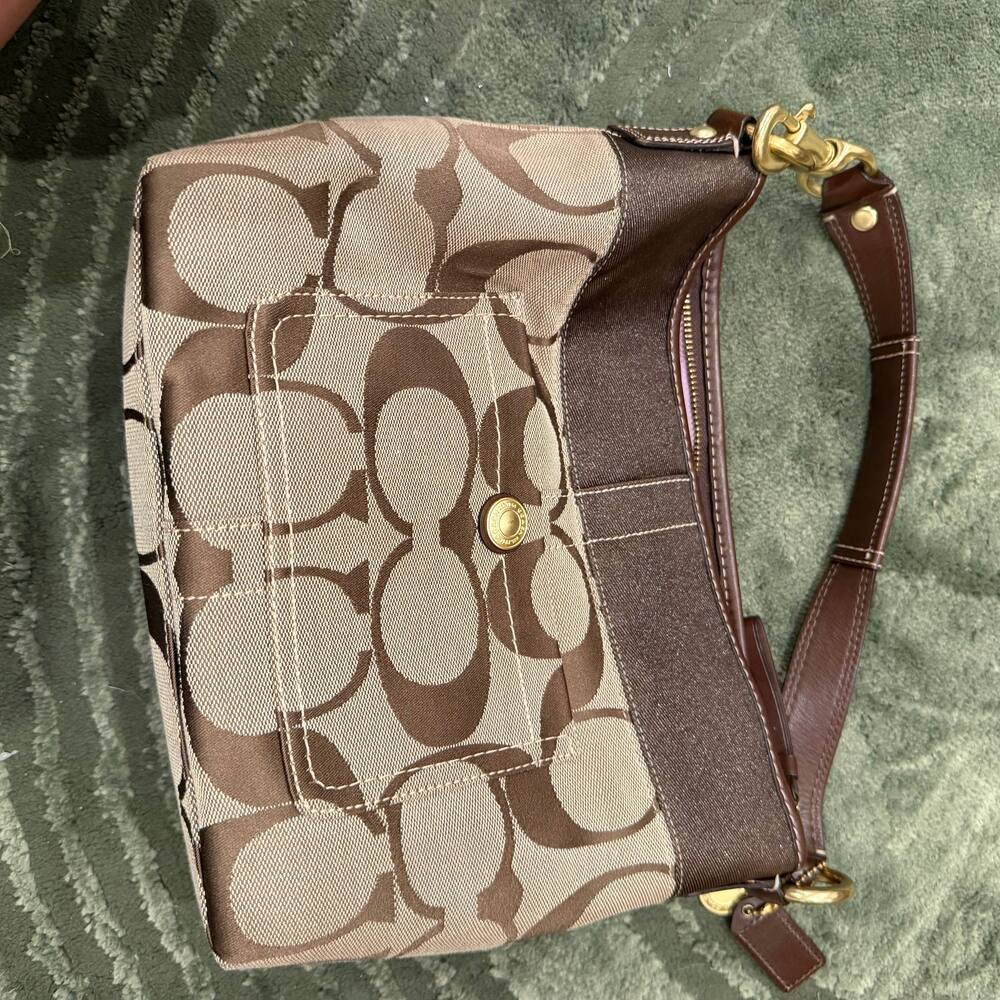 Coach Vintage Carly Hobo Bag in Brown Canvas Signature C's